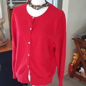 Lands'End Red Petite Sweater
